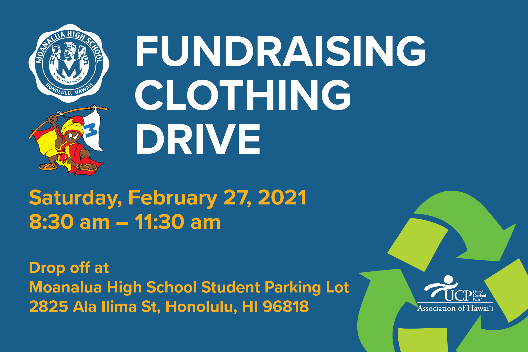 Fundraising Clothing Drive for Moanalua High School Music Booster