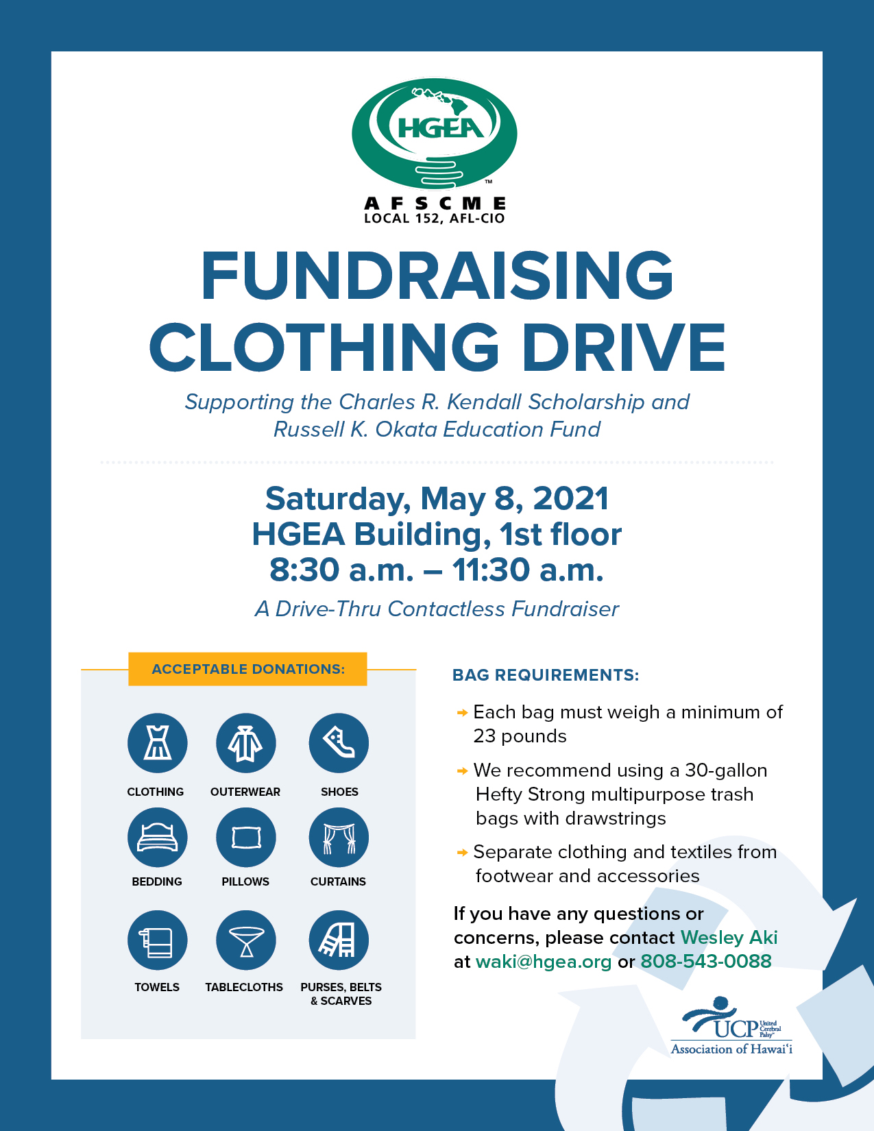 HGEA Fundraising Clothing Drive Flyer
